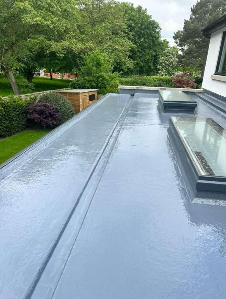 Liquid rubber flat roof finish by Alliance Roofing London